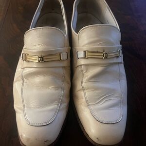 Men's Cream Leather Loafers by Mason Shoe Costume Golfer Mad Men